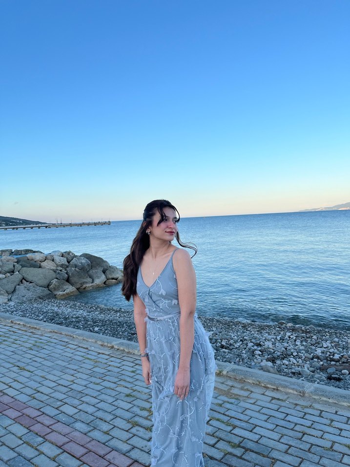 üç boyutlu çiçekli abiye elbise xxs ve xs - Görsel 3