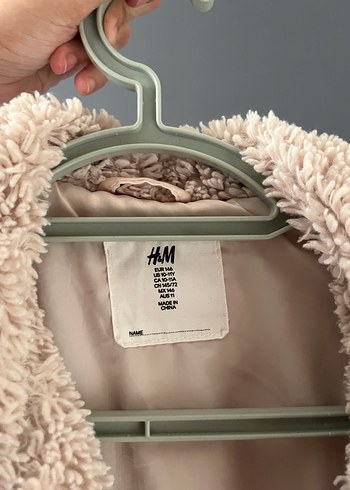 H&M Peluş kaban kürk bej krem