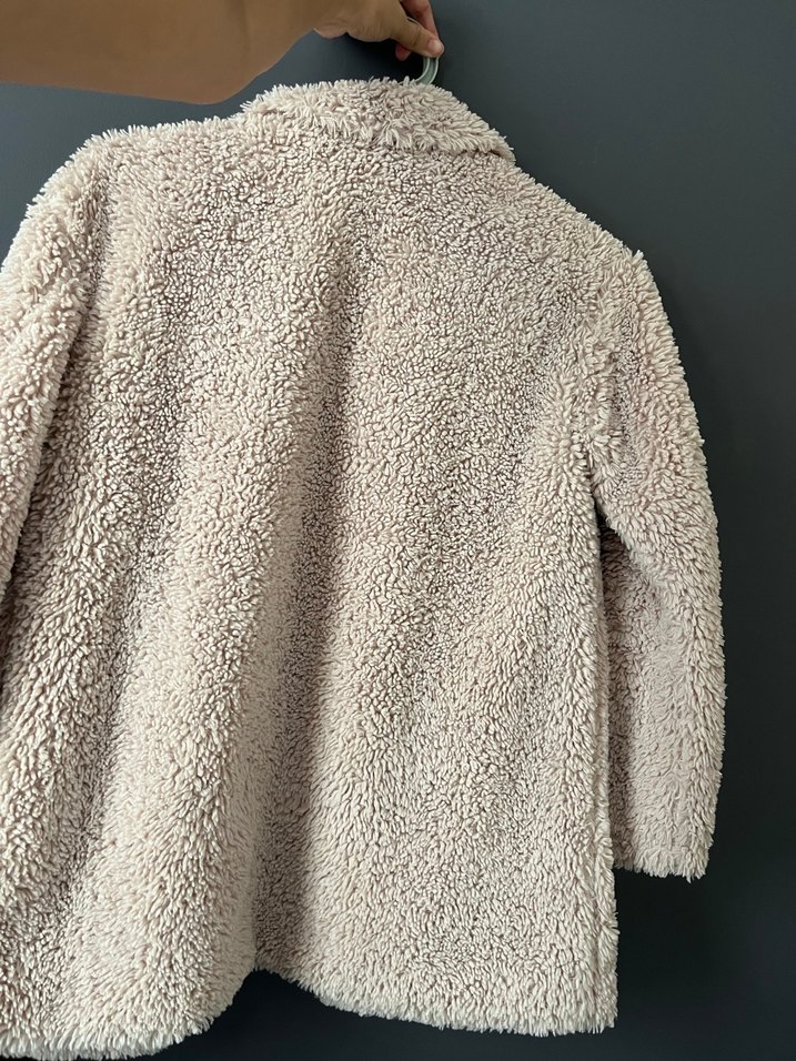 Peluş kaban kürk bej krem - Görsel 3