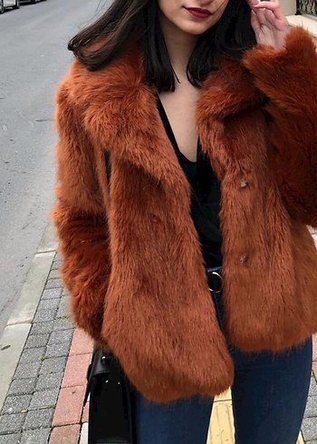 Bershka kiremit rengi kürk