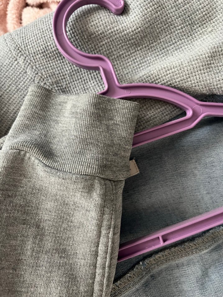 Gri Kapüşonlu Denim kot Ceket hırka - Görsel 5