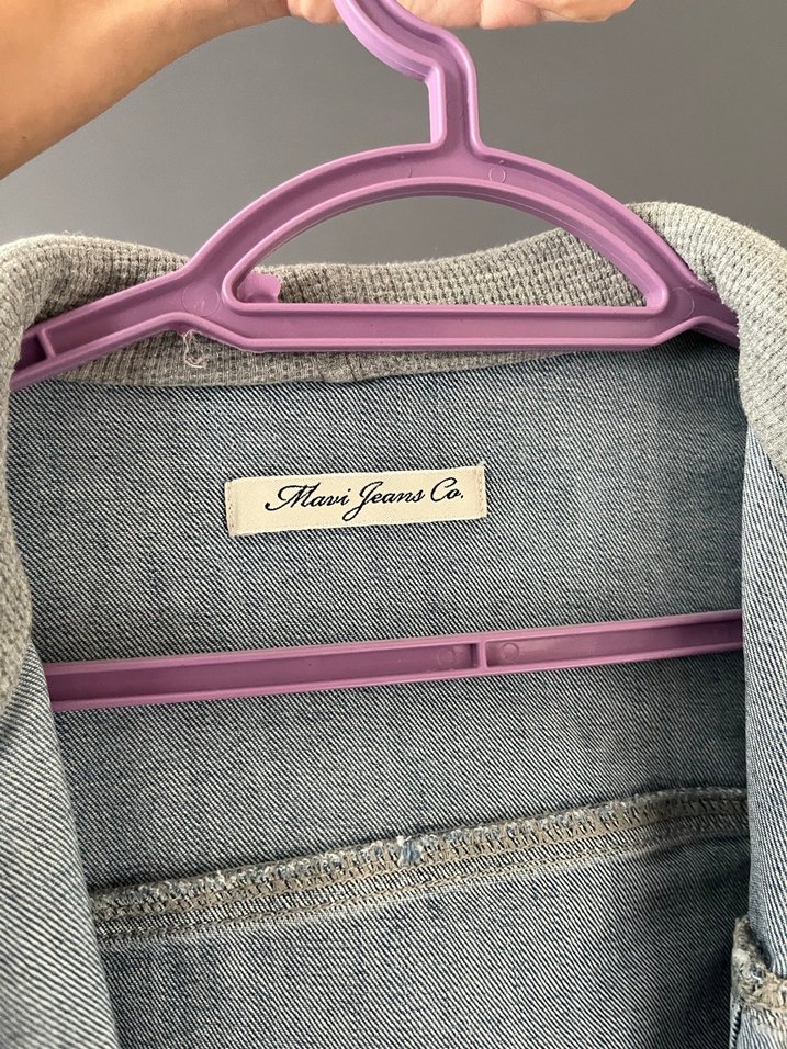 Gri Kapüşonlu Denim kot Ceket hırka - Görsel 3