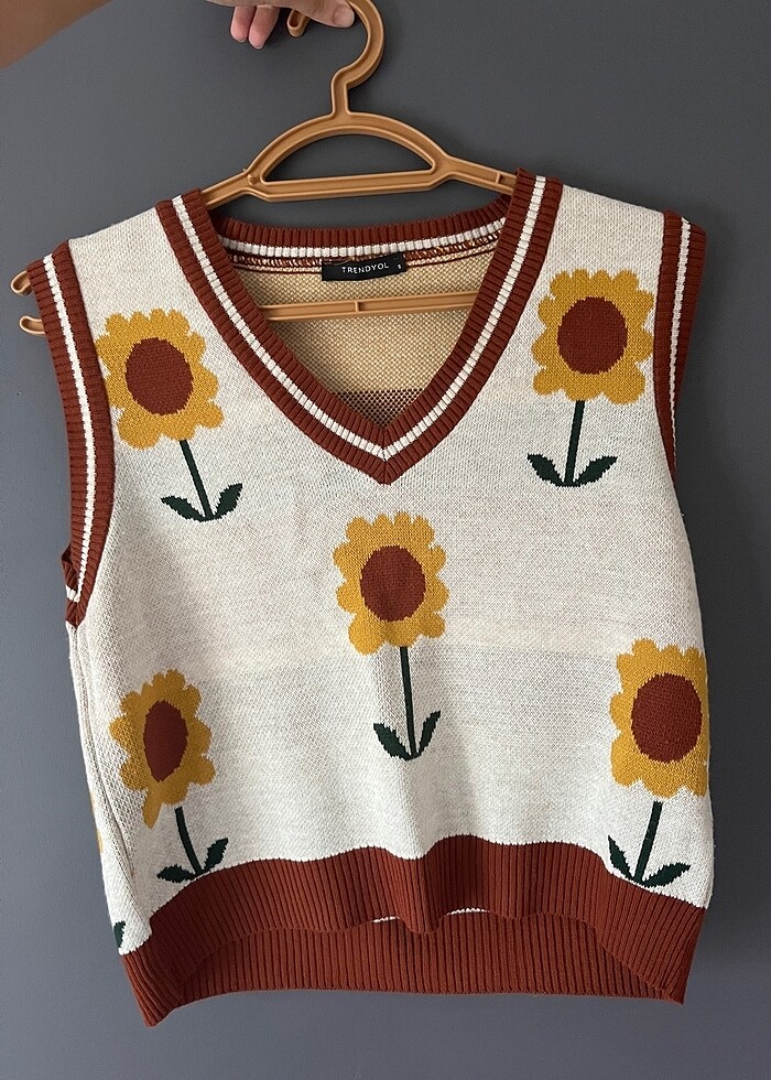 ayçiçeği çiçek süveter - Görsel 2