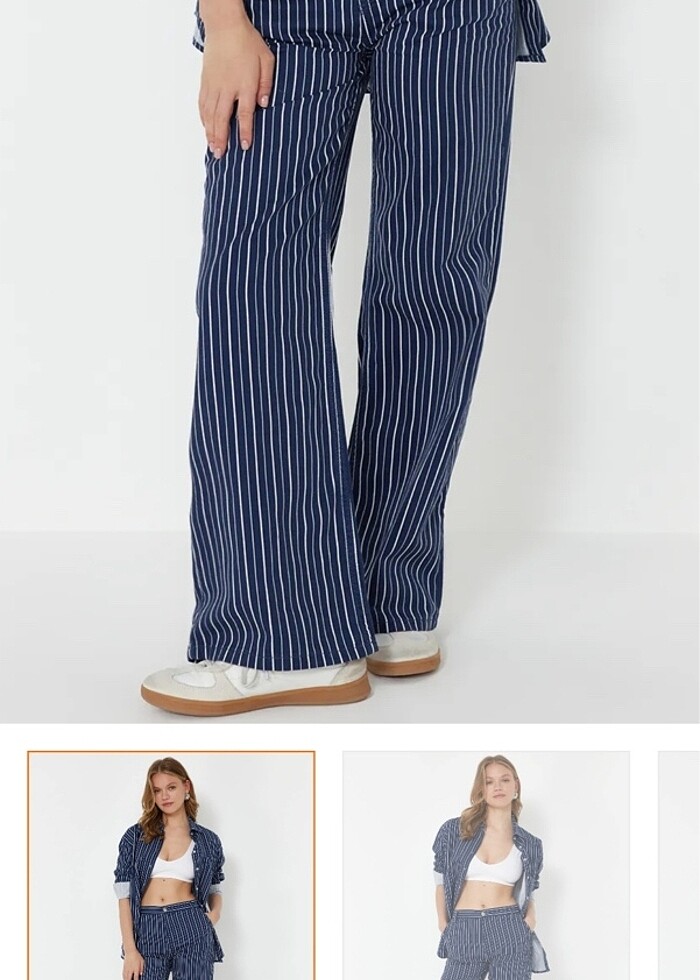 çizgili jean - Görsel 2