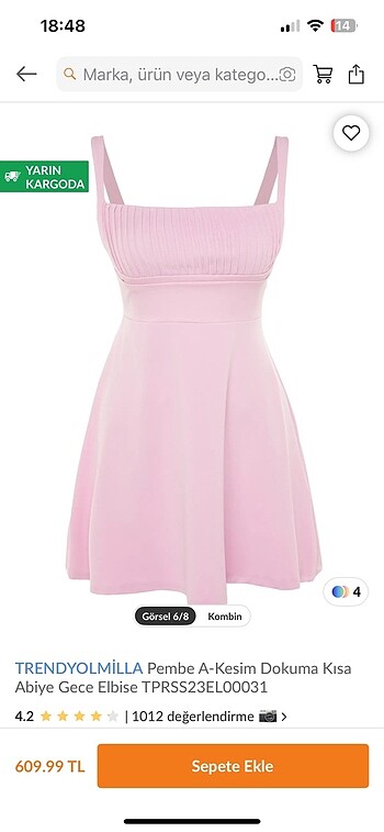 Trendyol & Milla pembe mini elbise abiye