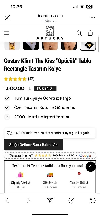 artucky the kiss kolye - Görsel 5