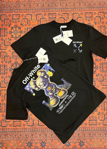 Off-White Siyah Baskılı Erkek Tişört barkodlu premium ürün