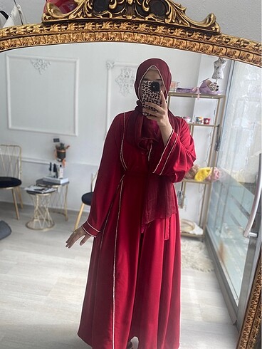Taş detay abaya