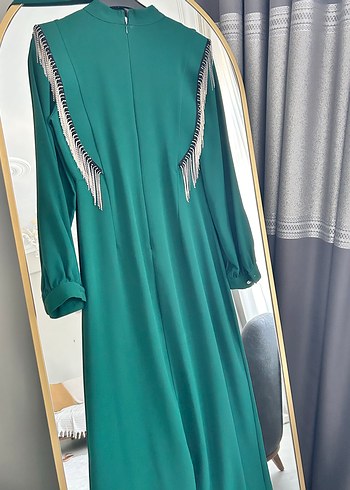 Yeşil Uzun Kadın Elbise - Görsel 4