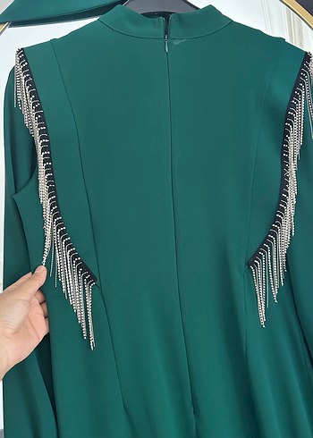 Yeşil Uzun Kadın Elbise - Görsel 3