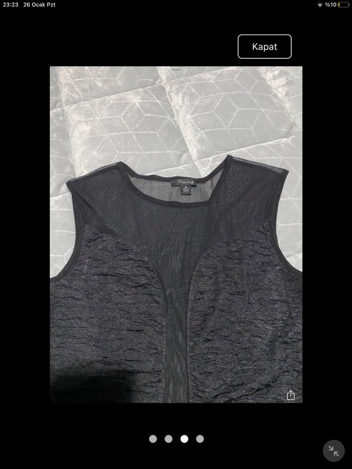 Siyah V Yaka Mini Elbise - Görsel 3