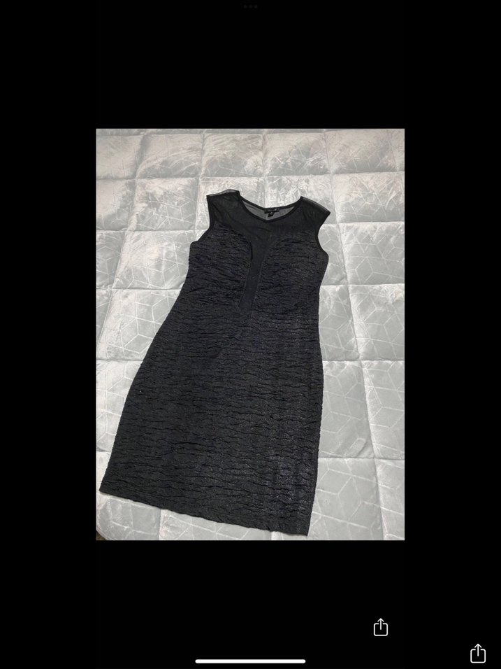 Siyah V Yaka Mini Elbise - Görsel 2