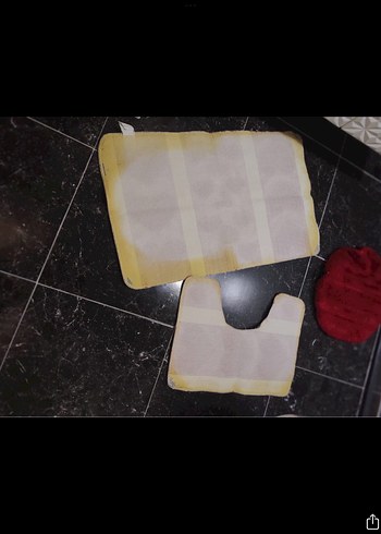 Kırmızı Beyaz Şeritli Banyo Paspası Seti - Görsel 3