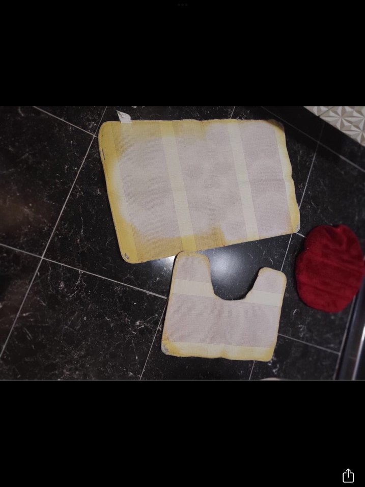 Kırmızı Beyaz Şeritli Banyo Paspası Seti - Görsel 3