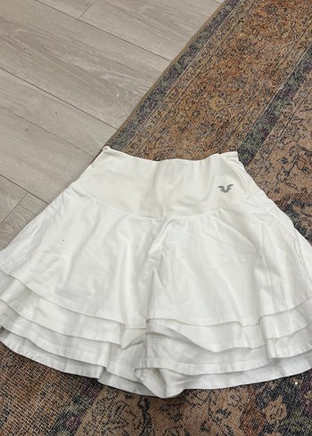 Beyaz Kat Kat Mini şort etek - Görsel 2