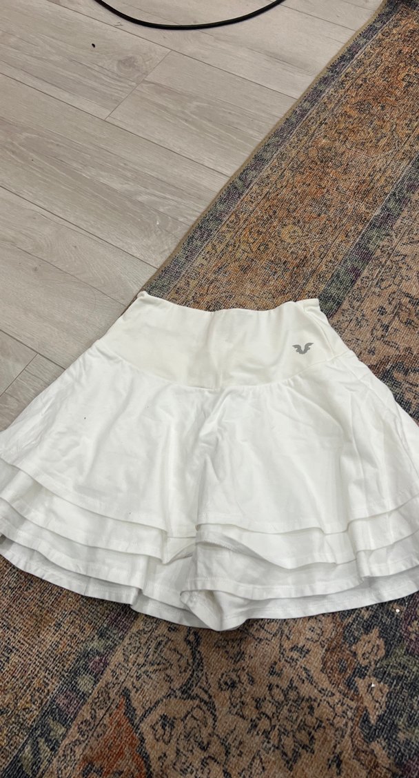 Beyaz Kat Kat Mini şort etek - Görsel 2