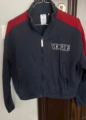Vogue Baskılı Gri Kadın Spor Ceket orjinal - Görsel 4