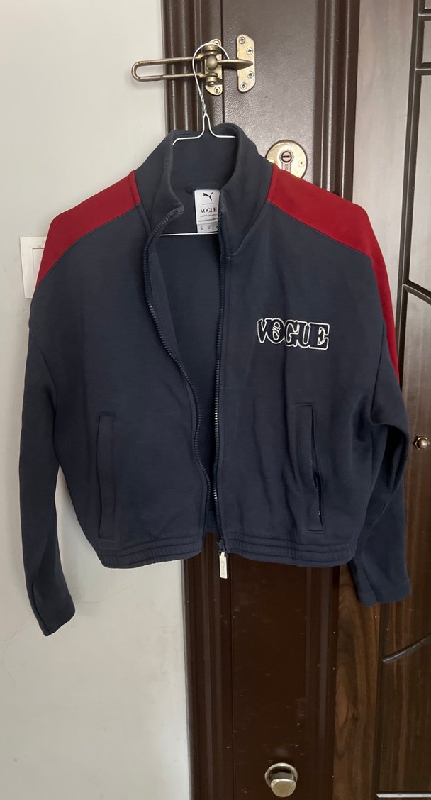 Vogue Baskılı Gri Kadın Spor Ceket orjinal - Görsel 2