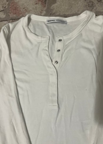 Kadın Beyaz Pamuklu Uzun Kollu buluz tiril tiril - Görsel 4