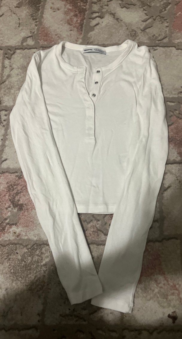 Kadın Beyaz Pamuklu Uzun Kollu buluz tiril tiril - Görsel 3