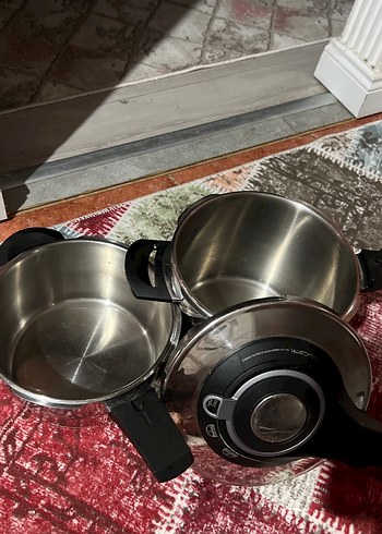 Beden çelik düdüklü tencere bir kapak iki tencere junbo