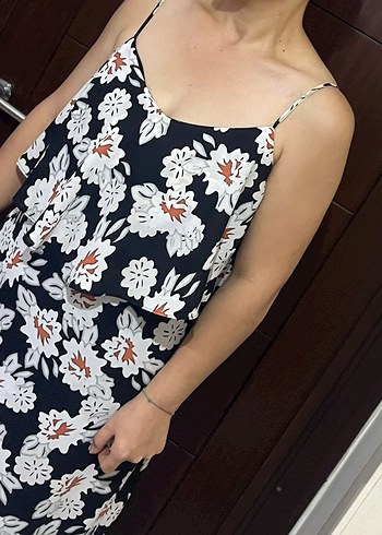 Çiçek Desenli Uzun Bohem Elbise - Görsel 3