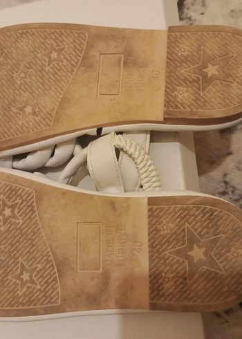 Beyaz Kadın Sandaletve pembe terlik - Görsel 2