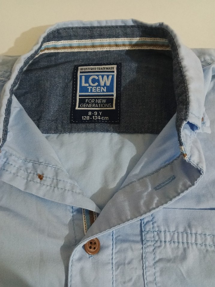 Erkek Çocuk Kot Gömlek, Kısa Kollu, Düğmeli - Görsel 2