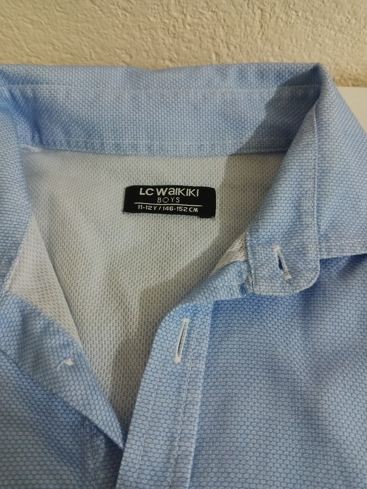 Erkek Mavi Keten Gömlek Uzun Kollu - Görsel 2