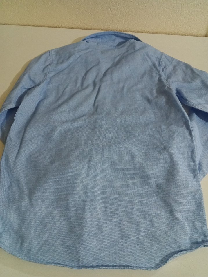 Erkek Mavi Keten Gömlek Uzun Kollu - Görsel 3