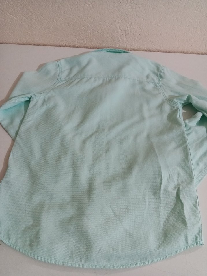 Turkuaz Erkek Çocuk Keten Gömlek - Görsel 3
