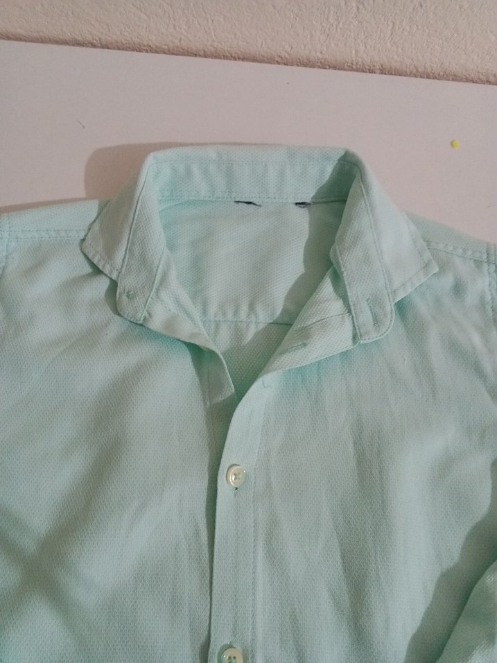 Turkuaz Erkek Çocuk Keten Gömlek - Görsel 2