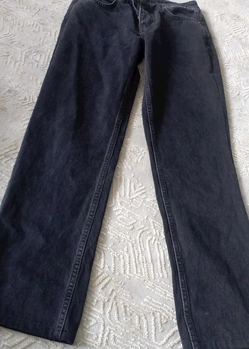 Gri Kadın Kot Pantolon, Kemerli, Regular Fit