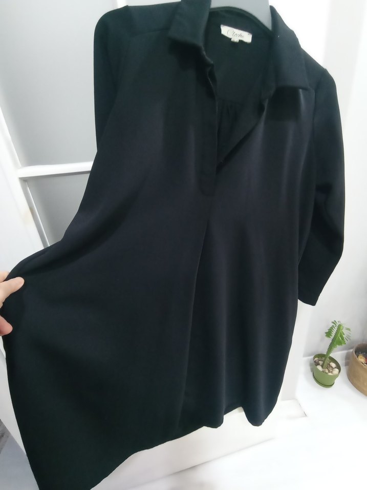 Düğmeli, Uzun Kollu Siyah Tuxedo Ceket - Görsel 2