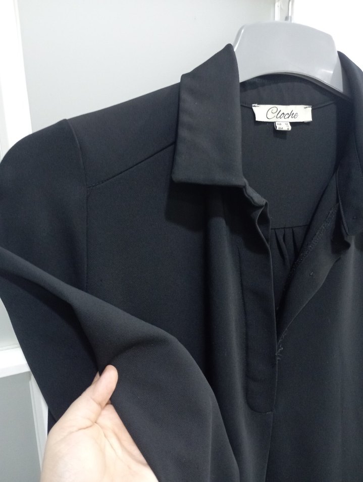 Düğmeli, Uzun Kollu Siyah Tuxedo Ceket - Görsel 4