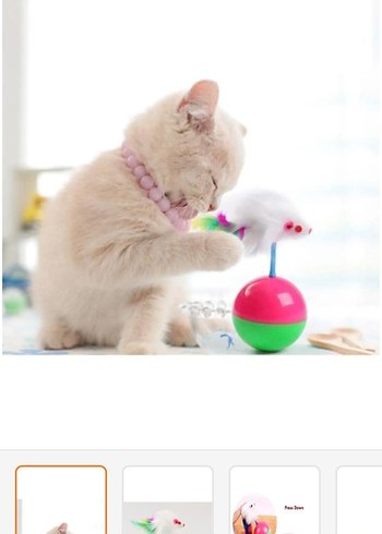 Beyaz Kedi Oyuncağı Toplu Fareli