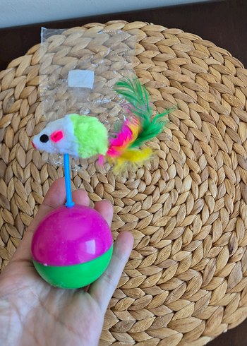 Beden Renk Beyaz Kedi Oyuncağı Toplu Fareli
