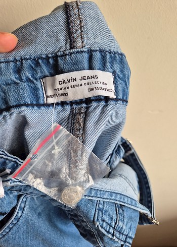 dilvin jeans 34 beden kot salopet elbise - Görsel 6