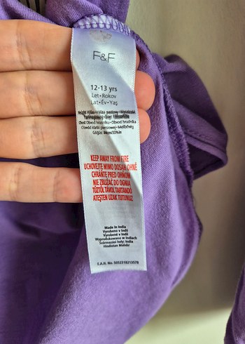 f&f 12-13 yaş kalpli uzun kol tişört - Görsel 7