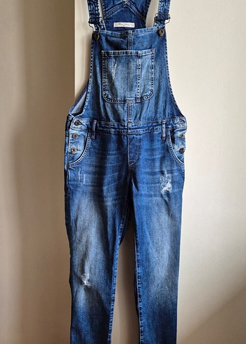 mavi jeans kadın salopet tulum - Görsel 8