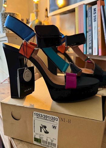 Zara orjinal Renkli Platform Topuklu Kadın Ayakkabı - Görsel 4