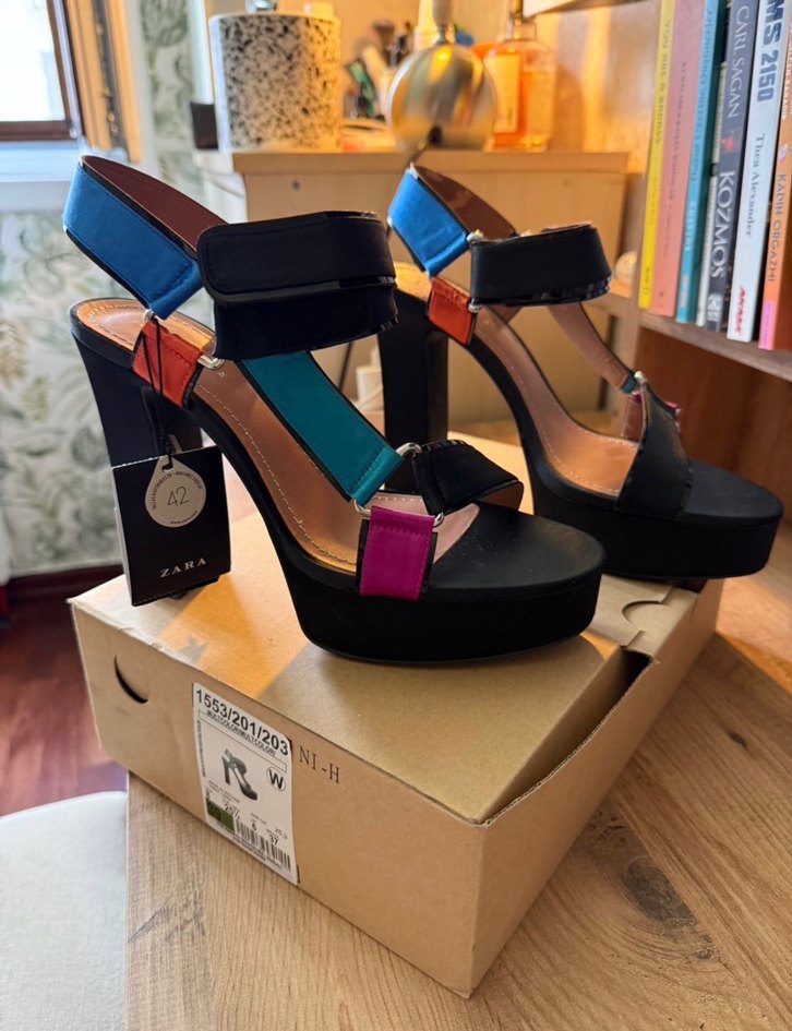 Zara orjinal Renkli Platform Topuklu Kadın Ayakkabı - Görsel 2