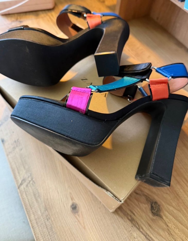 Zara orjinal Renkli Platform Topuklu Kadın Ayakkabı - Görsel 3