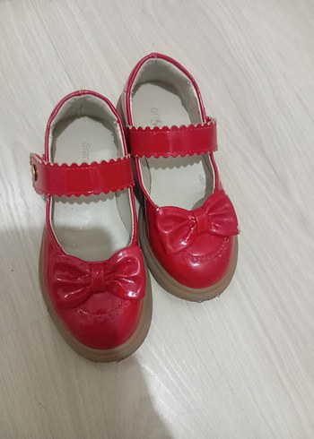 Kız Çocuk Kırmızı Fiyonklu Babet Ayakkabı - Görsel 3