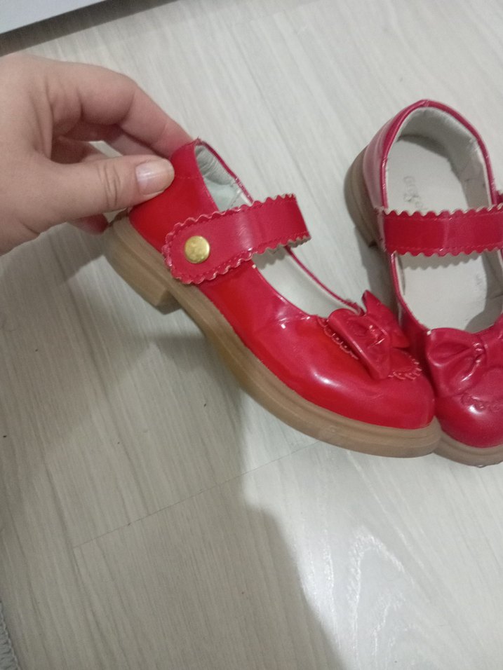 Kız Çocuk Kırmızı Fiyonklu Babet Ayakkabı - Görsel 2