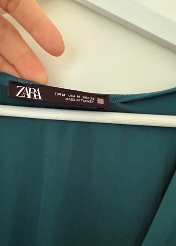 Zara V Yaka Turkuaz Midi Bohem Elbise