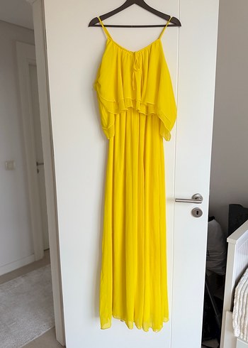 Sarı Straplez elbise - Görsel 2