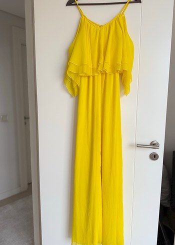 Sarı Straplez elbise - Görsel 5