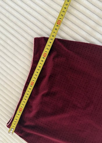 Bordo koton mini etek - Görsel 4