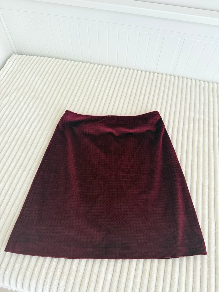 Bordo koton mini etek - Görsel 2